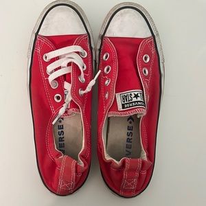 converse all star low rise red shoes